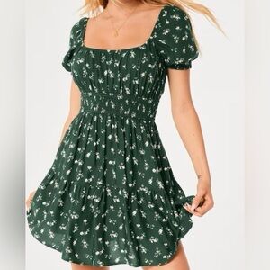 Hollister Green Floral Mini Dress